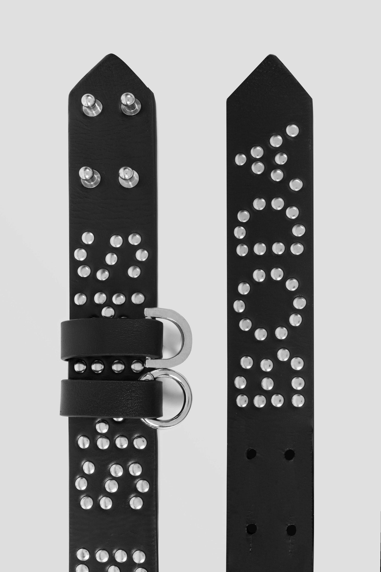 Studded Logo Saddle Pin Belt